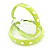 Medium Neon Yellow Enamel Cut Out Heart Hoop Earrings - 50mm Diameter - view 9