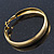 Medium Bright Gold Tone Etched Hoop Earrings - 55mm Diameter - view 4