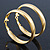 Medium Bright Gold Tone Etched Hoop Earrings - 55mm Diameter - view 2