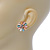 Multicoloured Austrian Crystal Cat Eye 'Daisy' Stud Earrings In Gold Plating - 20mm Length - view 2