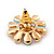 Multicoloured Austrian Crystal Cat Eye 'Daisy' Stud Earrings In Gold Plating - 20mm Length - view 6