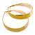 Large Wide Yellow Enamel Hoop Earrings In Gold Plating - 60mm Diameter - view 3