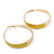 Large Wide Yellow Enamel Hoop Earrings In Gold Plating - 60mm Diameter - view 6