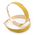 Large Wide Yellow Enamel Hoop Earrings In Gold Plating - 60mm Diameter - view 2
