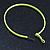 Large Neon Yellow Enamel Flat Hoop Earrings In Silver Tone - 60mm Diameter - view 4
