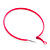 Large Deep Pink Enamel Flat Hoop Earrings In Silver Tone - 60mm Diameter - view 4