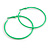 Large Lime Green Enamel Hoop Earrings In Silver Tone - 60mm Diameter - view 6