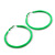 Large Lime Green Enamel Hoop Earrings In Silver Tone - 60mm Diameter - view 6