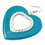 Large Teal Enamel 'Heart' Hoop Earrings In Rhodium Plating - 70mm Drop - view 4