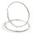 Large Slim Classic Hoop Earrings In Silver Tone - 60mm - view 2