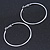 Large Slim Classic Hoop Earrings In Silver Tone - 60mm - view 5