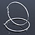 Large Slim Classic Hoop Earrings In Silver Tone - 60mm