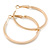 Medium, Thin Polished Gold Plated Square Tube Round Hoop Earrings - 40mm Diameter - view 8