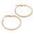 Medium, Thin Polished Gold Plated Square Tube Round Hoop Earrings - 40mm Diameter - view 9