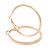 Medium, Thin Polished Gold Plated Square Tube Round Hoop Earrings - 40mm Diameter - view 2