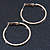 Medium, Thin Polished Gold Plated Square Tube Round Hoop Earrings - 40mm Diameter - view 7