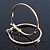 Medium, Thin Polished Gold Plated Square Tube Round Hoop Earrings - 40mm Diameter - view 4