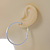 Medium, Thin Silver Tone Square Tube Round Hoop Earrings - 40mm D - view 8
