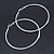 Large Slim Classic Hoop Earrings In Silver Tone - 70mm - view 3