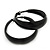 Wide Medium Black Enamel Hoop Earrings - 45mm Diameter - view 3