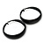 Wide Medium Black Enamel Hoop Earrings - 45mm Diameter - view 5