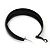 Wide Medium Black Enamel Hoop Earrings - 45mm Diameter - view 6