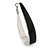 Rhodium Plated Black Enamel Oval Hoop Earrings - 6cm Length - view 6