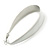 Rhodium Plated White Enamel Oval Hoop Earrings - 7.5cm Long - view 9