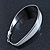 Rhodium Plated White Enamel Oval Hoop Earrings - 7.5cm Long - view 4