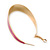 Gold Plated Fuchsia Enamel Oval Hoop Earrings - 6cm Length - view 6