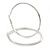 Large Thin Silver Tone Square Tube Round Hoop Earrings - 60mm - view 2
