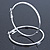 Large Thin Silver Tone Square Tube Round Hoop Earrings - 60mm