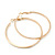 Large, Thin Polished Gold Plated Square Tube Round Hoop Earrings - 60mm Diameter - view 6