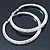 Large Light Silver Tone Mesh Hoop Earrings - 65mm Diameter - view 3