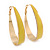 Gold Plated Yellow Enamel Oval Hoop Earrings - 6cm Length