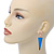 Blue Enamel Triangular Skull Drop Earrings In Gold Plating - 65mm Length - view 8