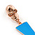 Blue Enamel Triangular Skull Drop Earrings In Gold Plating - 65mm Length - view 5