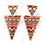 Multicoloured Enamel Geometric Egyptian Style Drop Earrings In Gold Plating - 55mm Length