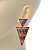 Yellow, Green Enamel Geometric Egyptian Style Drop Earrings In Gold Plating - 55mm Length - view 2