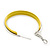 Medium Yellow Enamel Hoop Earrings In Silver Tone - 40mm Diameter - view 4