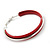 Medium Red Enamel Hoop Earrings In Silver Tone - 40mm Diameter - view 6