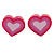 Children's/ Teen's / Kid's Fimo Pink Heart, Light Blue Flower & Pink Butterfly Stud Earrings Set - 10mm Across - view 2