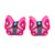 Children's/ Teen's / Kid's Fimo Pink Heart, Light Blue Flower & Pink Butterfly Stud Earrings Set - 10mm Across - view 5