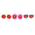 Children's/ Teen's / Kid's Fimo Deep Pink Flower, Pink Candy & Red/Blue Butterfly Stud Earrings Set - 10mm Across - view 9