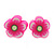 Children's/ Teen's / Kid's Fimo Deep Pink Flower, Pink Candy & Red/Blue Butterfly Stud Earrings Set - 10mm Across - view 3