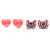 Children's/ Teen's / Kid's Fimo Pink Heart, Pink Butterfly & Purple Butterfly Stud Earrings Set - 10mm Across - view 2