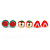 Children's/ Teen's / Kid's Fimo Red Strawberry, Green/Red Watermelon & Red/Green Apple Fruit Stud Earrings Set - 10mm Across - view 10