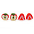 Children's/ Teen's / Kid's Fimo Red Strawberry, Green/Red Watermelon & Red/Green Apple Fruit Stud Earrings Set - 10mm Across - view 11