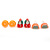 Children's/ Teen's / Kid's Fimo Orange, Red/Green Cherry & Pink Guava Fruit Stud Earrings Set - 10mm Across - view 7