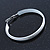 Large White Enamel Hoop Earrings In Silver Tone - 60mm Diameter - view 4